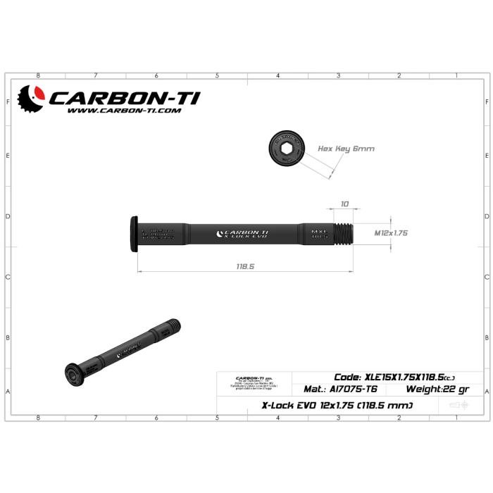 CARBON-TI X-LOCK EVO 12X1.75 (118.5 mm)