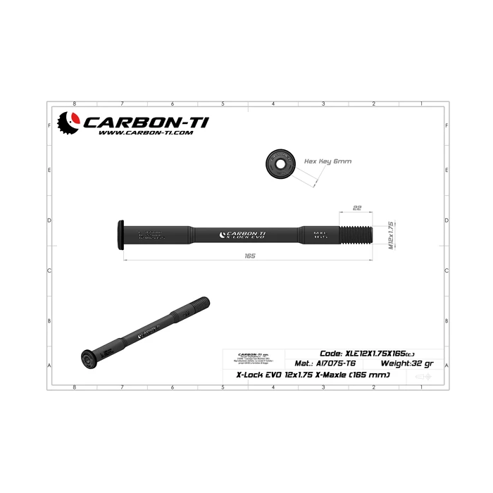 CARBON-TI X-LOCK EVO 12X1.75 X-MAXLE (165 mm)