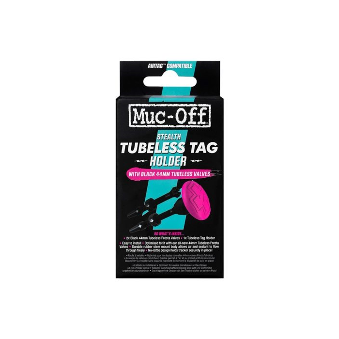 MUC-OFF TUBELESS SECURE TAG MOUNT MET 2X 44MM VENTIELEN ZWART-1